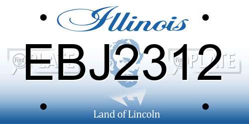 EBJ2312 Illinois License Plate
