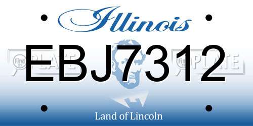 EBJ7312 Illinois License Plate