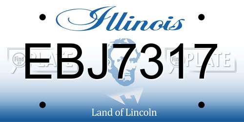 EBJ7317 Illinois License Plate
