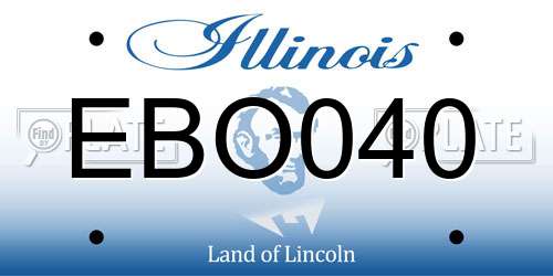EBO040 Illinois License Plate
