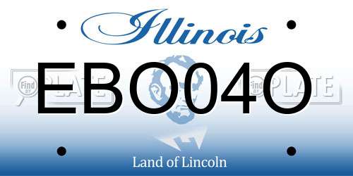 EBO04O Illinois License Plate