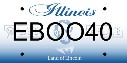 EBOO40 Illinois License Plate