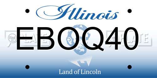 EBOQ40 Illinois License Plate