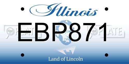 EBP871 Illinois License Plate