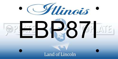EBP87I Illinois License Plate
