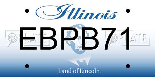 EBPB71 Illinois License Plate