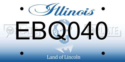 EBQ040 Illinois License Plate