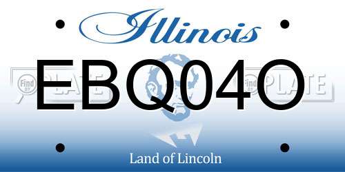EBQ04O Illinois License Plate