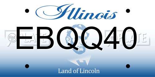 EBQQ40 Illinois License Plate