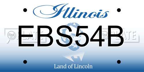 EBS54B Illinois License Plate