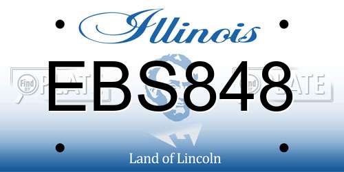 EBS848 Illinois License Plate
