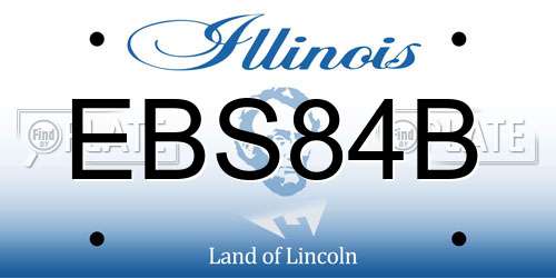 EBS84B Illinois License Plate
