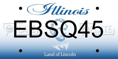 EBSQ45 Illinois License Plate