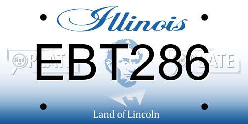 EBT286 Illinois License Plate