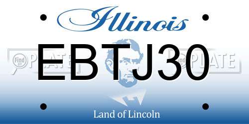EBTJ30 Illinois License Plate