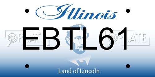 EBTL61 Illinois License Plate
