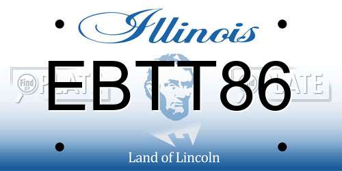 EBTT86 Illinois License Plate