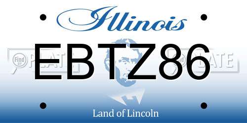 EBTZ86 Illinois License Plate