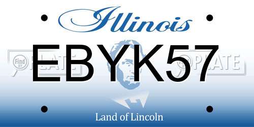 EBYK57 Illinois License Plate
