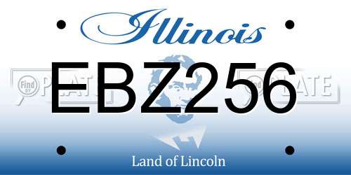 EBZ256 Illinois License Plate