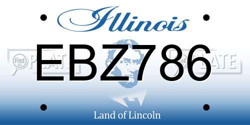 EBZ786 Illinois License Plate