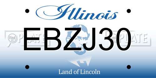 EBZJ30 Illinois License Plate