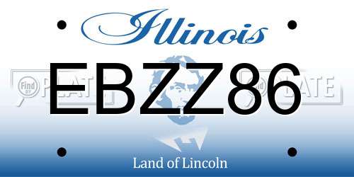 EBZZ86 Illinois License Plate