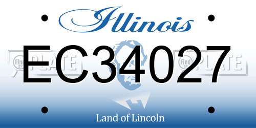 EC34027 Illinois License Plate