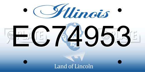 EC74953 Illinois License Plate