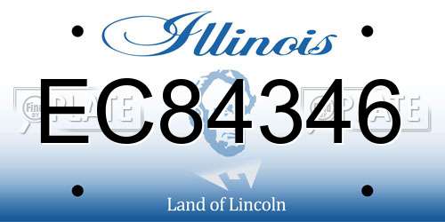 EC84346 Illinois License Plate