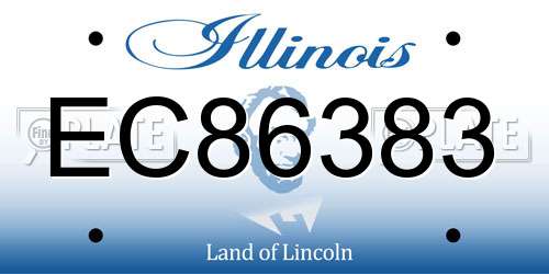 EC86383 Illinois License Plate