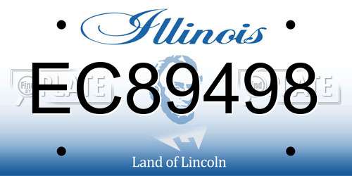 EC89498 Illinois License Plate