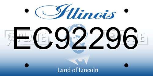 EC92296 Illinois License Plate