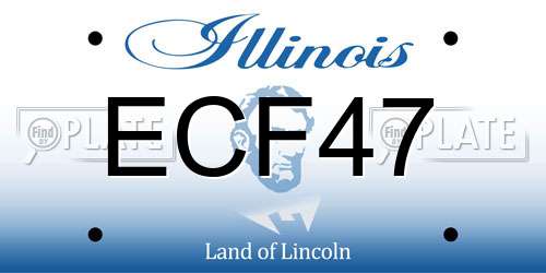ECF47 Illinois License Plate