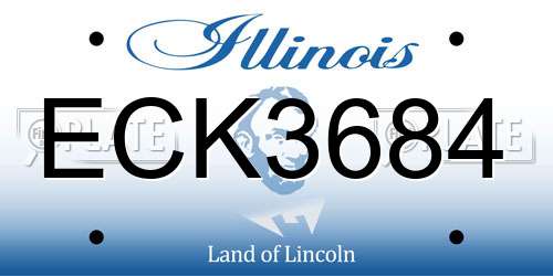 ECK3684 Illinois License Plate