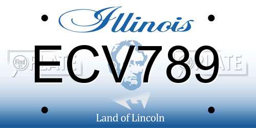 ECV789 Illinois License Plate