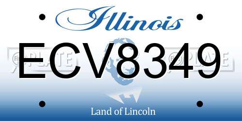 ECV8349 Illinois License Plate