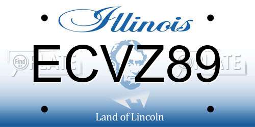 ECVZ89 Illinois License Plate