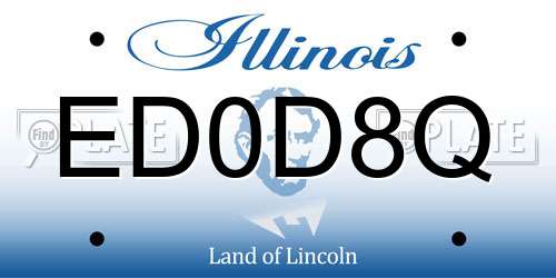ED0D8Q Illinois License Plate