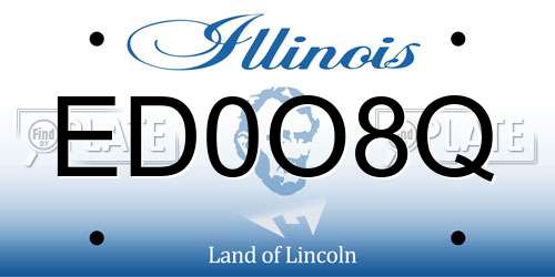 ED0O8Q Illinois License Plate