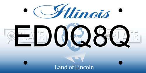 ED0Q8Q Illinois License Plate
