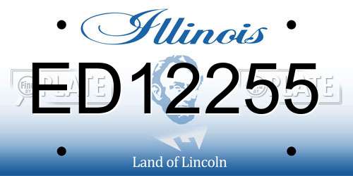 ED12255 Illinois License Plate