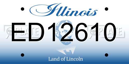 ED12610 Illinois License Plate