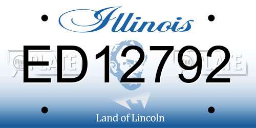 ED12792 Illinois License Plate