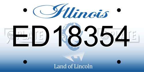 ED18354 Illinois License Plate
