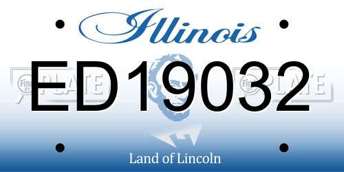 ED19032 Illinois License Plate