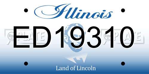 ED19310 Illinois License Plate
