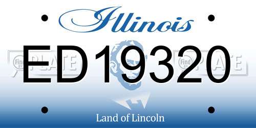 ED19320 Illinois License Plate