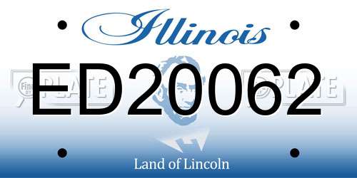 ED20062 Illinois License Plate