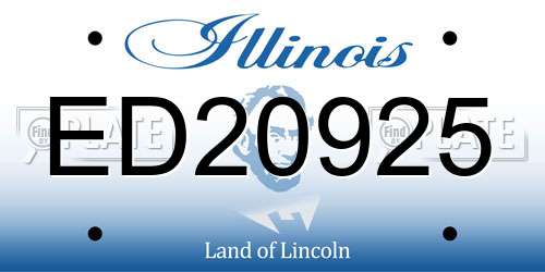 ED20925 Illinois License Plate